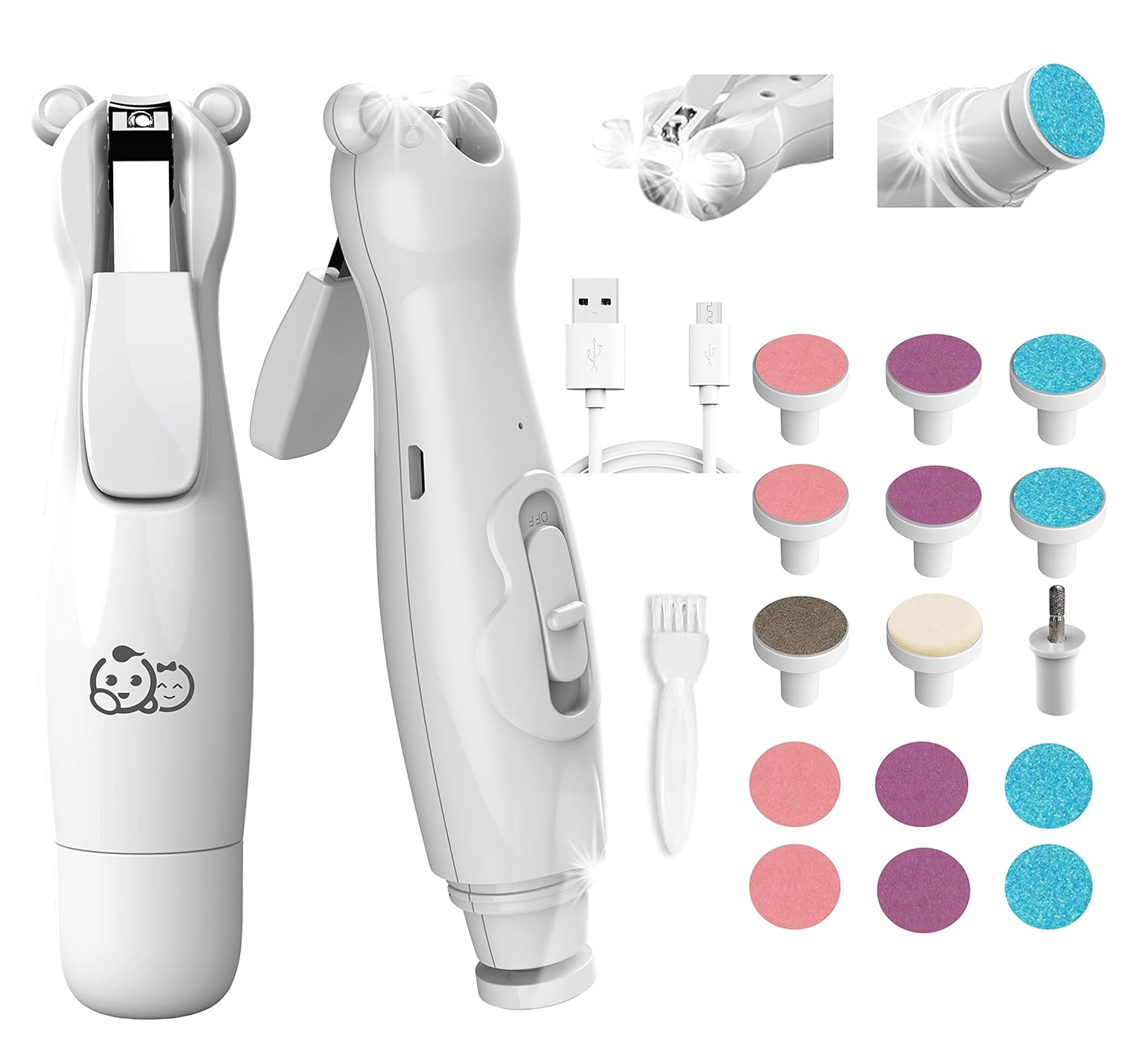 Baby Nail Clippers 20 in 1 by Royal Angels Baby | Safe Electric Baby Nail Trimmer, Baby Nail File Kit, Additional Replacement Heads, Newborn Toddler Toes and Fingernails, Trim and Polish (Blue) - Image 1